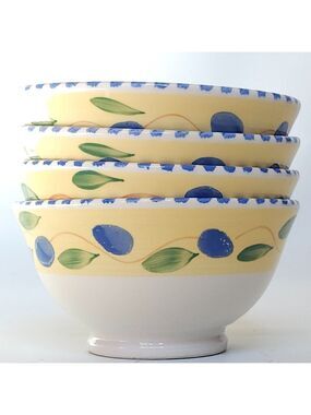 PIER 1 PALERMO Bowls Lot of 4 Cereal Bowls Soup Bowls Serveware Hand Painted